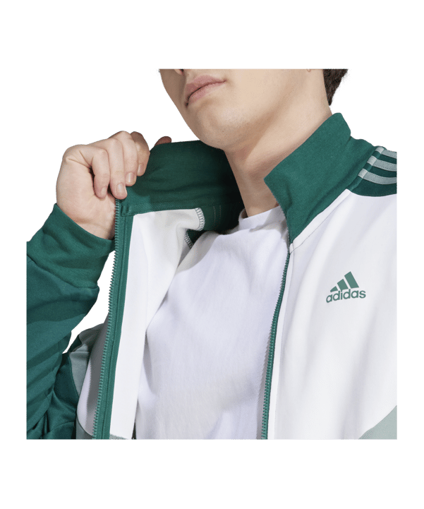 adidas Colorblock Trainingsanzug Grün - gruen