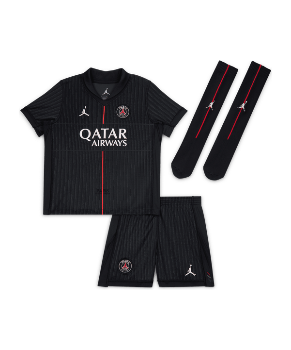 Jordan Paris Saint-Germain Minikit 4th Trikot Set 2025/2026 Kids Schwarz F045 - schwarz