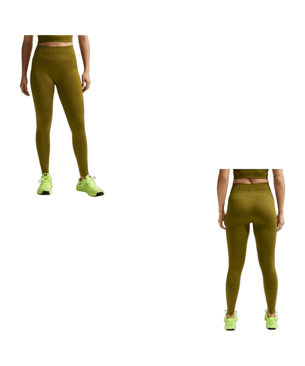Nike Seamless High Rise 7/8 Leggings Donna Verde C368 - verde