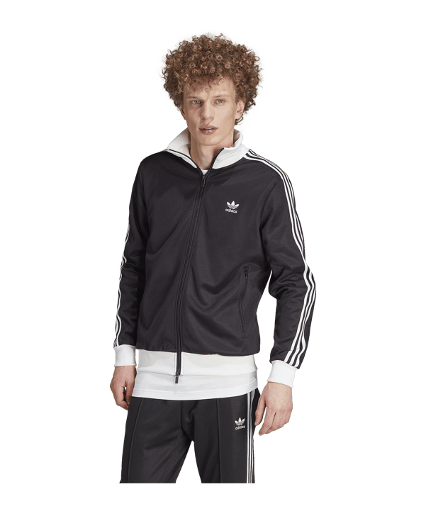 adidas Originals Beckenbauer Jacke Schwarz Weiss - schwarz
