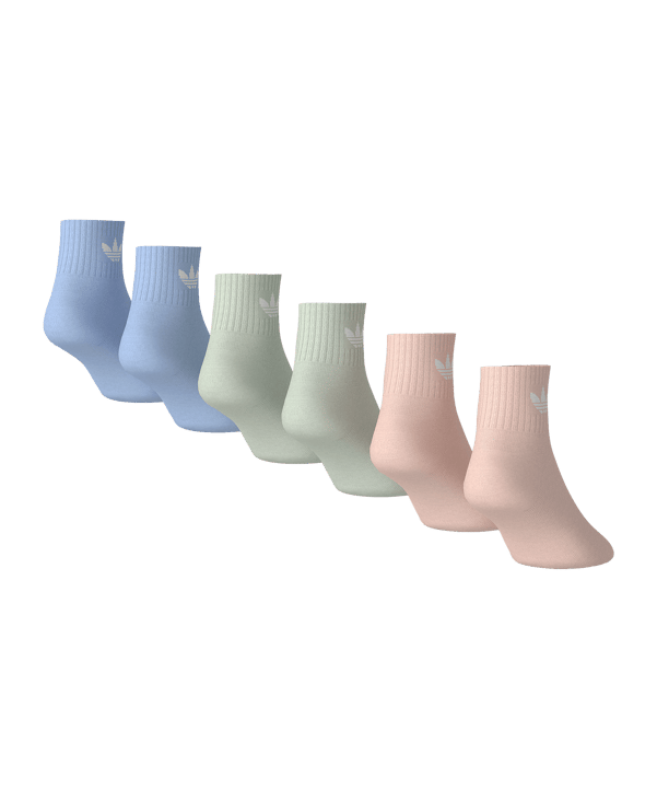 adidas Originals Mid Ankle 6er Pack Socken Blau - blau