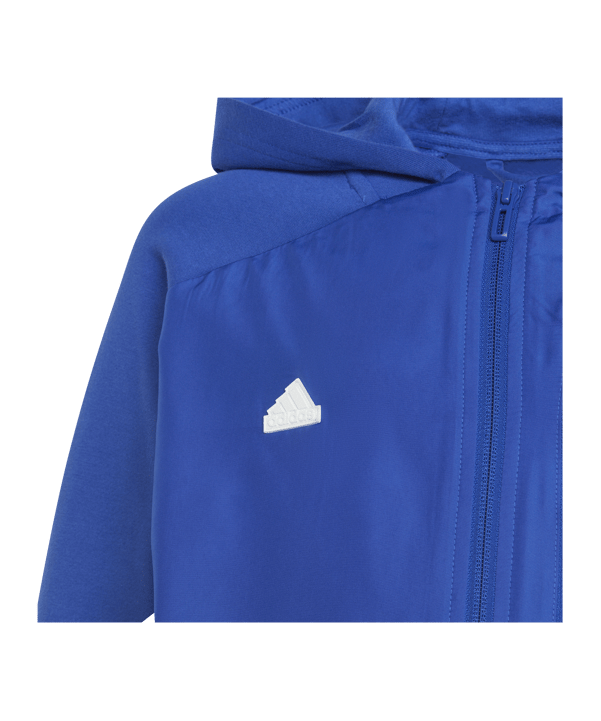 adidas D4GMDY Kapuzenjacke Kids Blau Weiss - blau