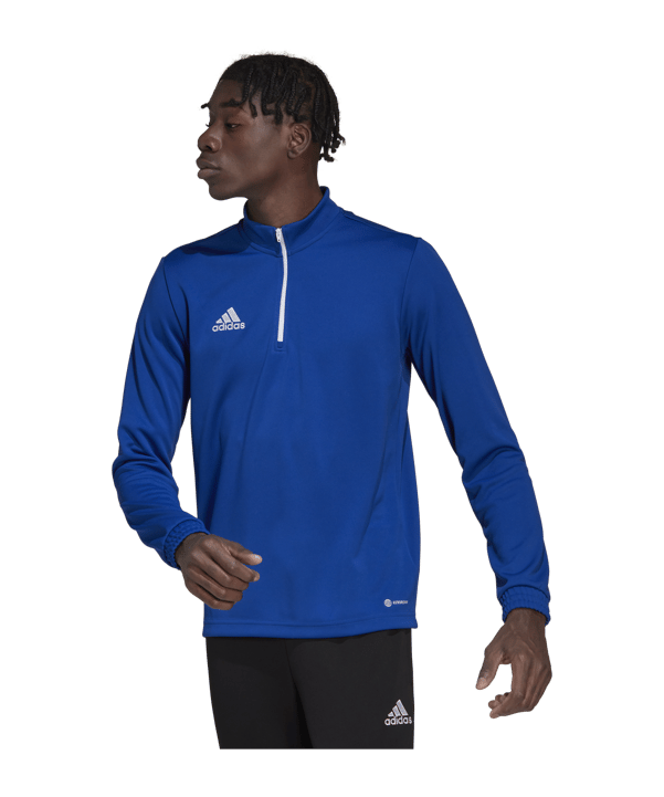 adidas Entrada 22 HalfZip Sweatshirt Blau Weiss - blau