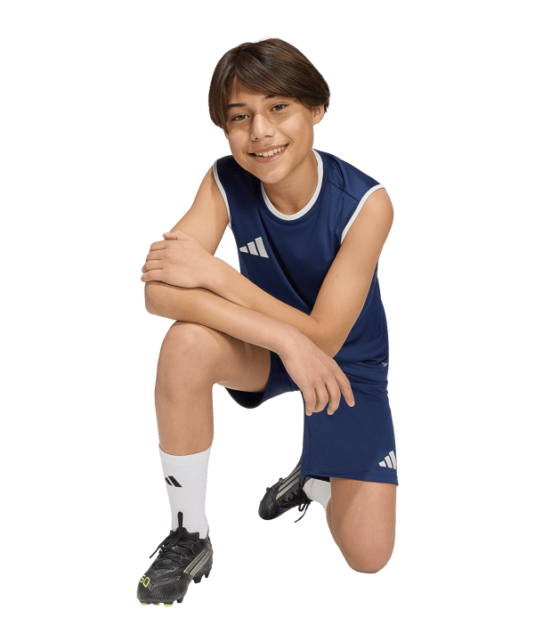 adidas Entrada 26 Trikot Kids Dunkelblau - weiss