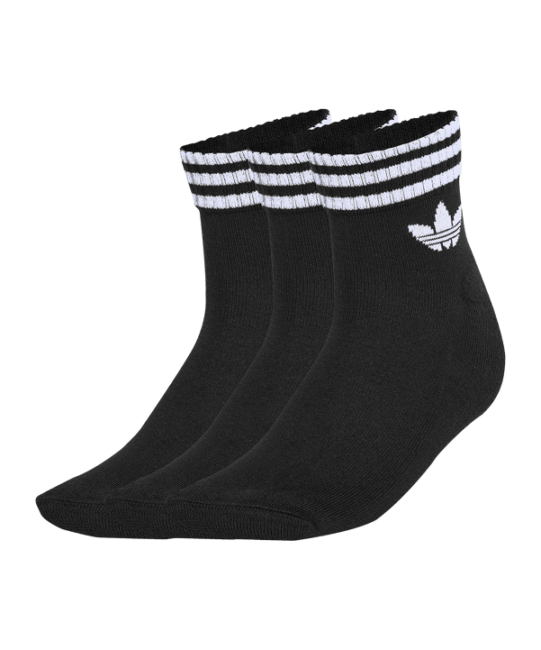 adidas Originals 3 Stripes Ankle 3er Pack Socken Schwarz - schwarz