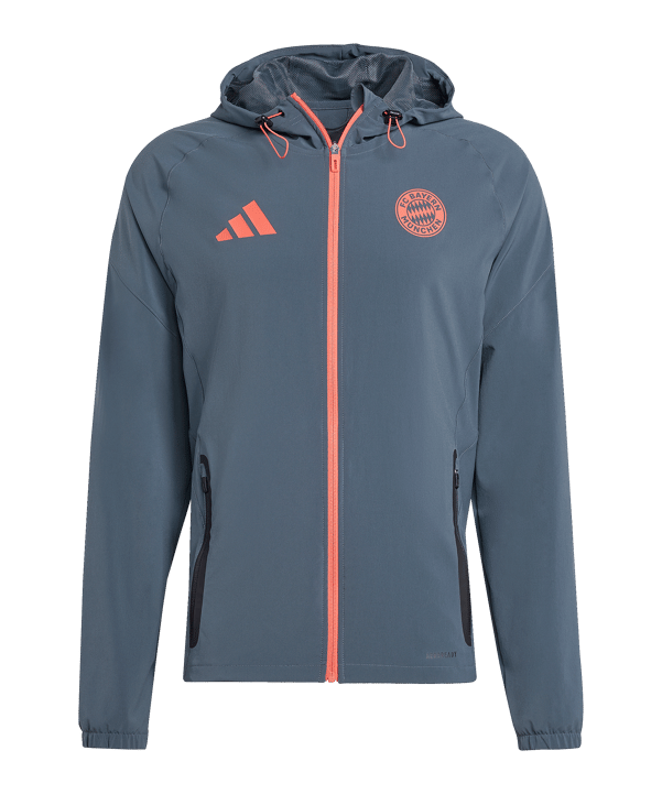 adidas FC Bayern München Tech Travel Jacke Grau - grau