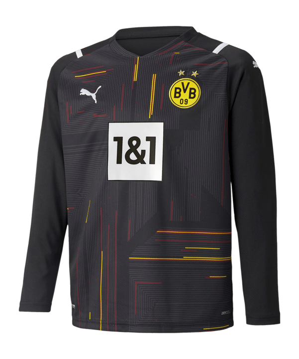 PUMA BVB Dortmund Torwarttrikot 2021/2022 Kids Schwarz Weiss F49 - schwarz
