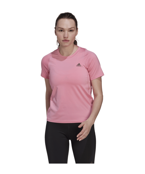 adidas Run Fast Running T-Shirt Made With Parley Ocean Plasti Damen Pink - pink