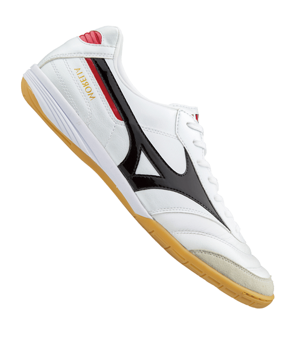 Mizuno Morelia Indoor IN Weiss Schwarz Rot F09 - weiss