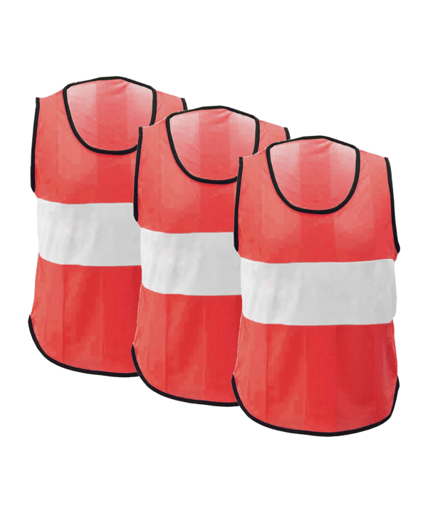 Cawila Trainingsleibchen TEAM 3er Set Rot - rot