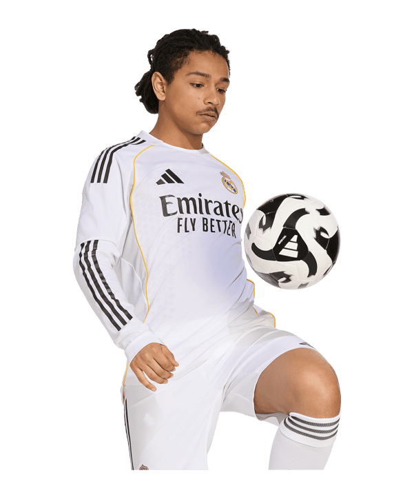 adidas Real Madrid Authentic Trikot Langarm Home 2025/2026 Weiß - weiss