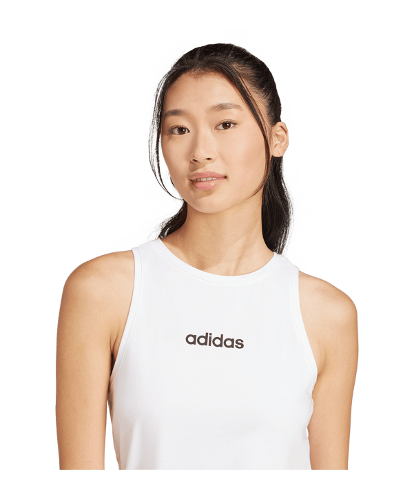 adidas Essentials Linear Tanktop Damen Weiß - weiss