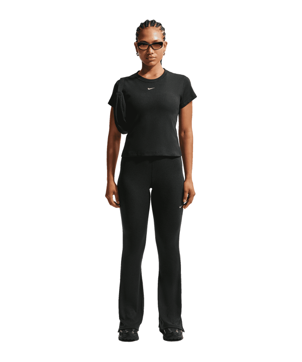 Nike NSW Rib T-Shirt Damen Schwarz F010 - schwarz