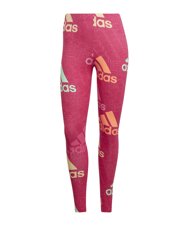 adidas Essentials Multi-Colored Logo Leggings Damen Pink - rosa