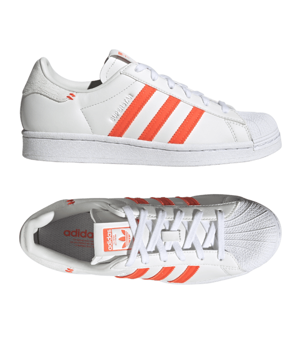 adidas Originals Superstar Damen Weiss Rot - weiss