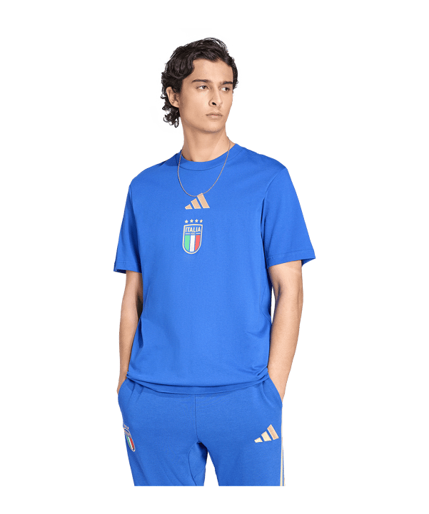 adidas Italien DNA Graphic T-Shirt Blau - blau