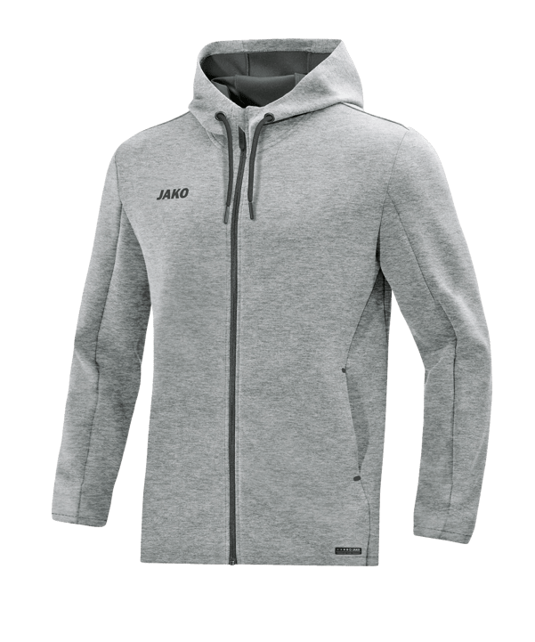 JAKO Premium Basic Kapuzenjacke Grau F40 - grau