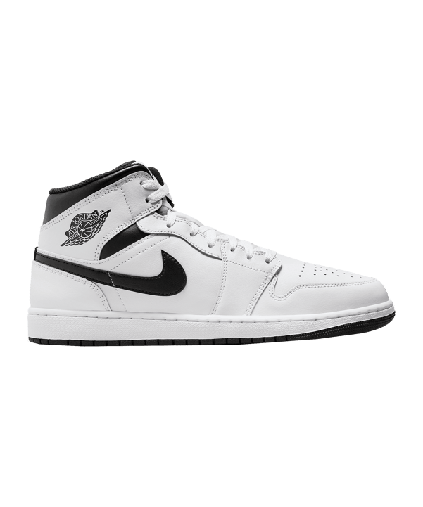Jordan Air 1 Mid Weiss Schwarz F132 - weiss