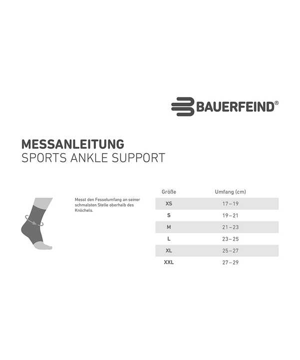 Bauerfeind Sports Ankle Support Bandage Schwarz - schwarz