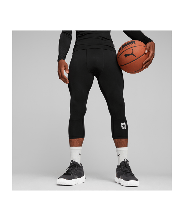 PUMA Hoops Team 3/4 Tight Schwarz F01 - schwarz