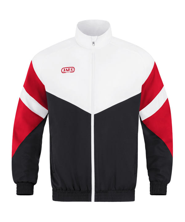 JAKO Retro Freizeitjacke Schwarz Weiss Rot F816 - schwarz