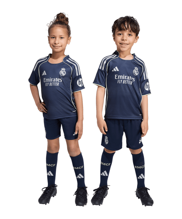 adidas Real Madrid Mini Trikot Set Away 2025/2026 Kids Blau - blau