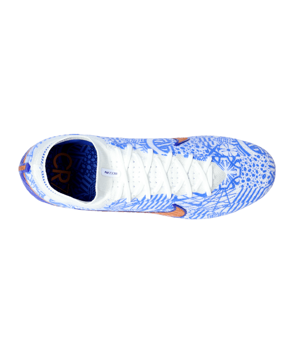 Nike Air Zoom Mercurial Superfly IX Elite CR7 FG Weiss Blau Gold F182 - weiss