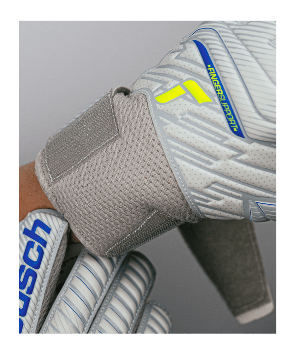 Reusch Attrakt Grip Finger Support TW-Handschuh Junior Grau Gelb F6016 - grau
