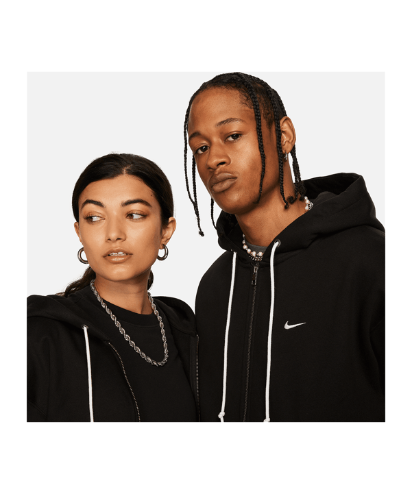 Nike Solo Swoosh Kapuzenjacke Schwarz F010 - schwarz