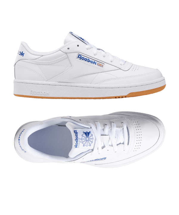Reebok Club C 85 Weiss Blau Braun - weiss