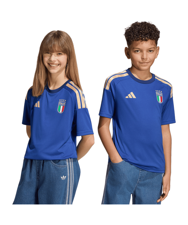 adidas FIGC Italien Fan Trikot Home WM 2026 Kids Blau - blau