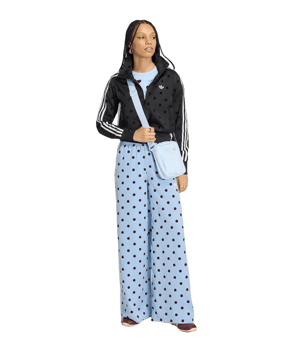 adidas Originals Satin Polka Dots Wide Leg Hose Damen Blau