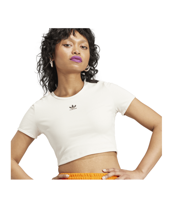 adidas Originals RIB T-Shirt Damen Beige - beige