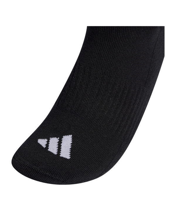 adidas 3 Stripes Crew 3er Pack Socken Schwarz - schwarz