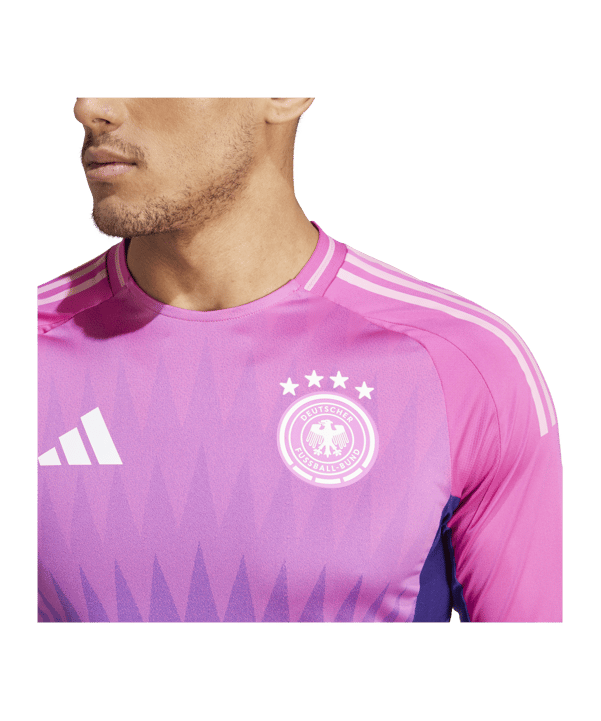 adidas DFB Deutschland Auth. Trikot Langarm Away EM 2024 Pink - rosa