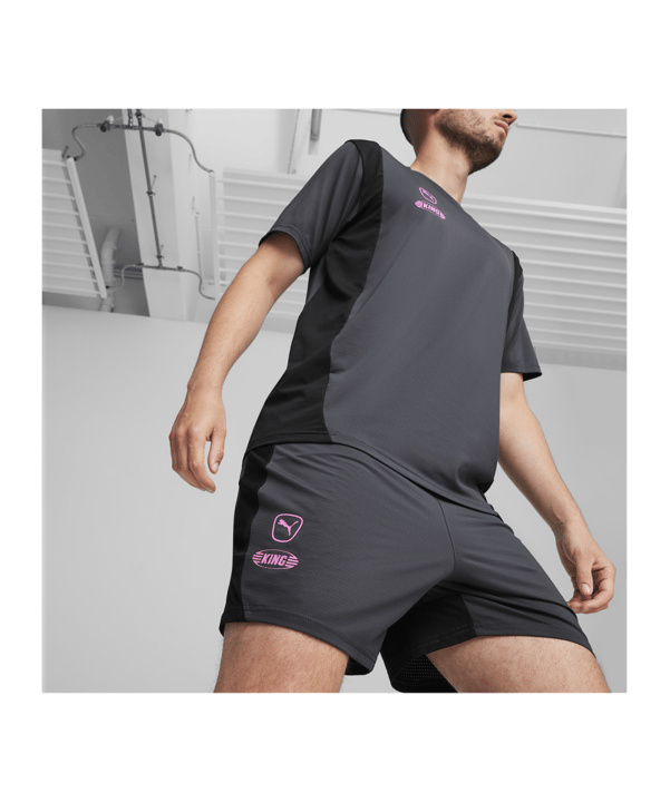 PUMA KING Pro Short Grau Schwarz F05 - grau