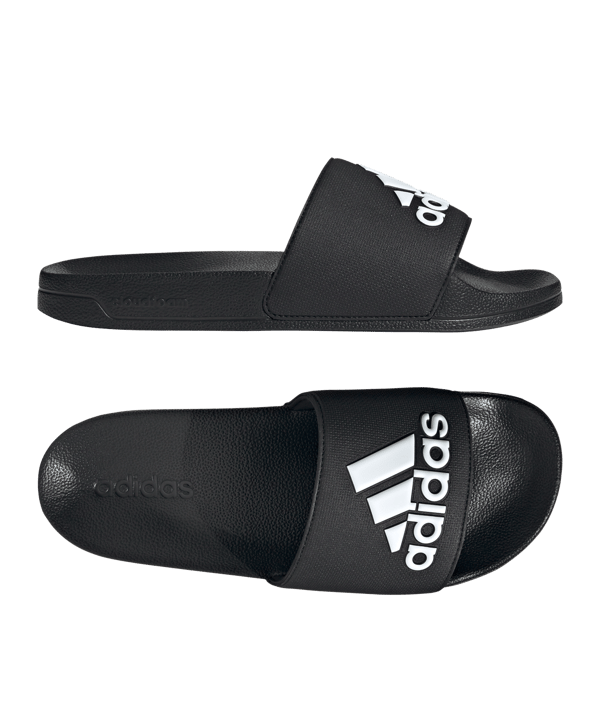 adidas Cloudfoam Adilette Shower Schwarz Weiss - schwarz