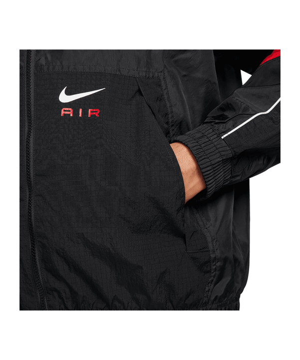 Nike Woven Air Jacke Schwarz Rot F011 - schwarz