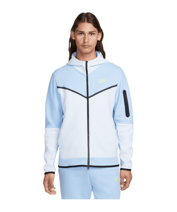 Nike Tech Fleece Kapuzenjacke Blau Weiss F479 - weiss