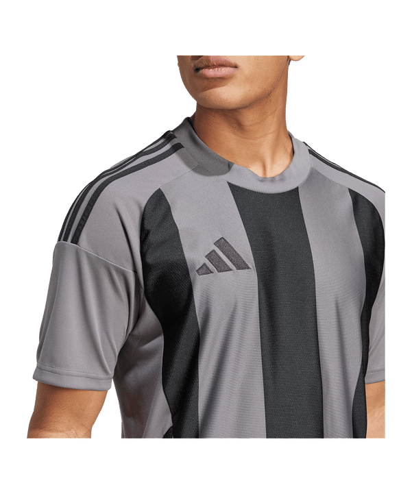 adidas Striped 24 Trikot Grau Schwarz - mehrfarbig