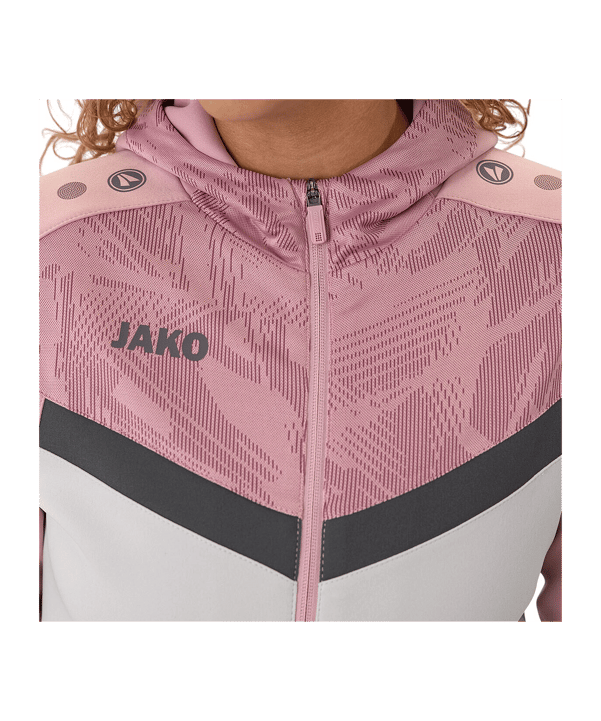 JAKO Icon Kapuzenjacke Damen Grau Pink F851 - rosa