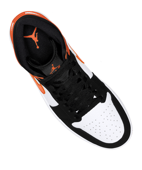 Jordan Air 1 Mid Sneaker Schwarz Orange F058 - schwarz