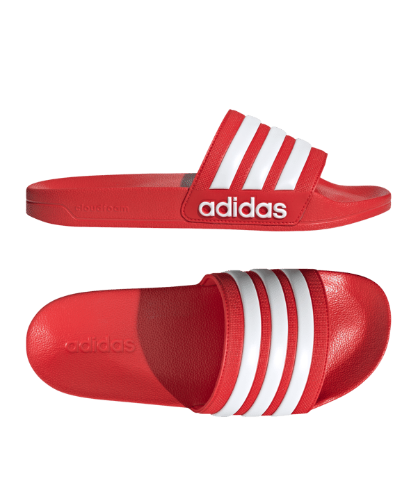 adidas Cloudfoam Adilette Shower Regular Rot Weiss - rot