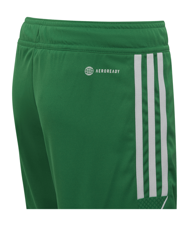 adidas Tiro 23 Short Kids Dunkelgrün Weiss - gruen