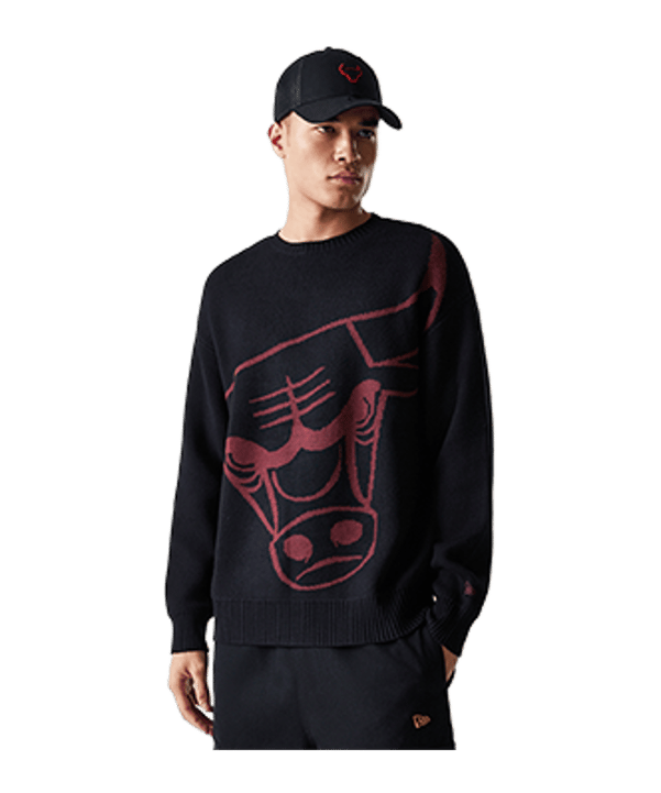 New Era NBA Knit Chicago Bulls Sweatshirt Schwarz - schwarz
