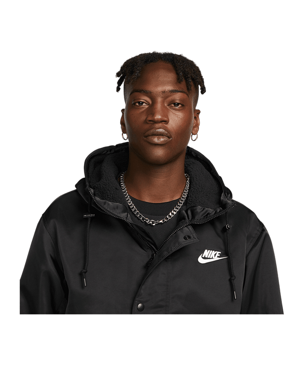 Nike Club Stadium Parka Jacke Schwarz F010 - schwarz