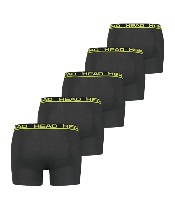 HEAD Basic Boxer 5er Pack Grau Gelb F020 - grau