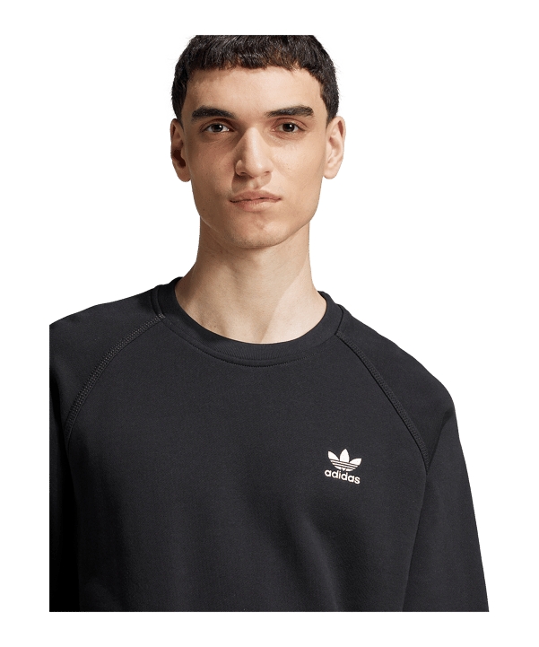 adidas Originals Trefoil Essentials French Terry Sweatshirt Schwarz - schwarz