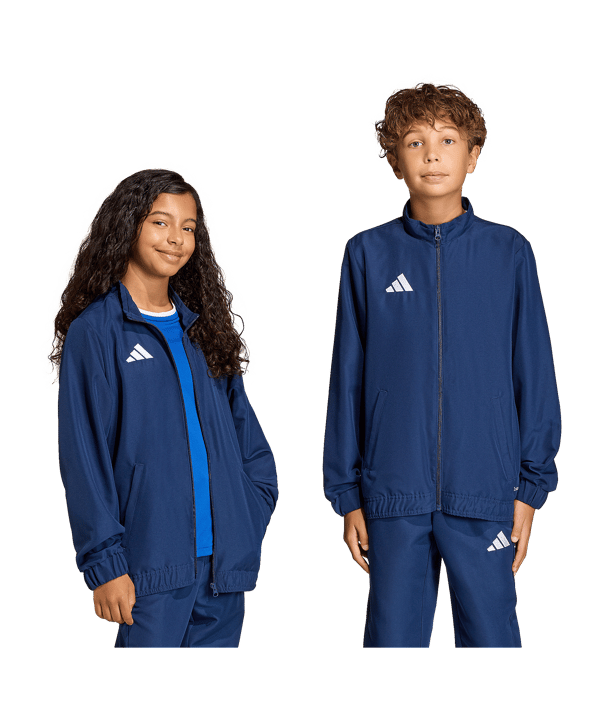 adidas Entrada 26 Präsentationsjacke Kids Dunkelblau - weiss