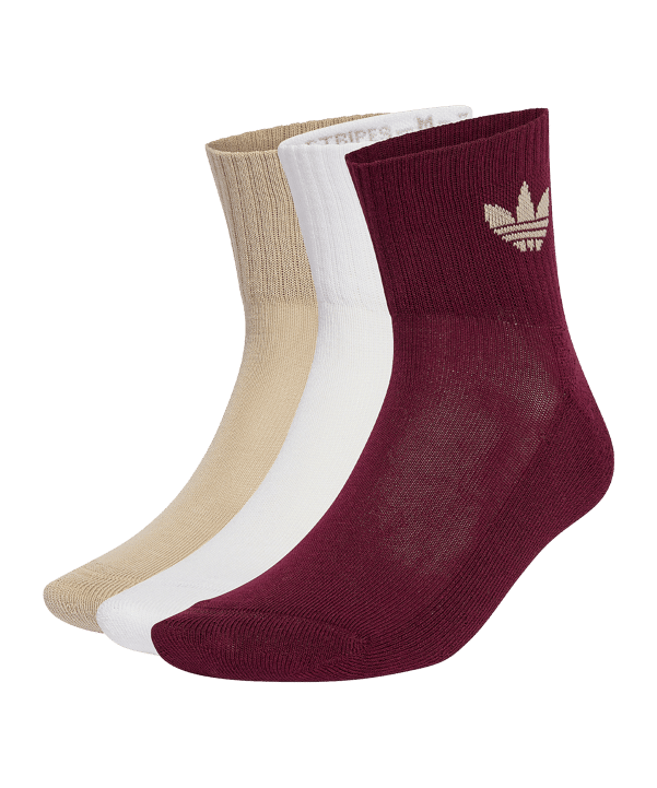 adidas Originals Mid Ankle 3er Pack Chaussettes Blanc - blanc